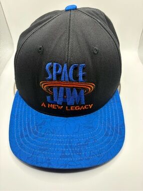 Space Jam A New Legacy Snapback Hat Blue Black Looney Tunes Cap